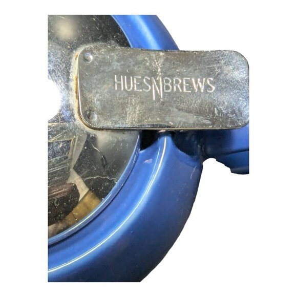 HuesNBrews Blue Ceramic Teapot With Stainless Steel Infuser & Lid 2 Cup - Picture 2 of 13